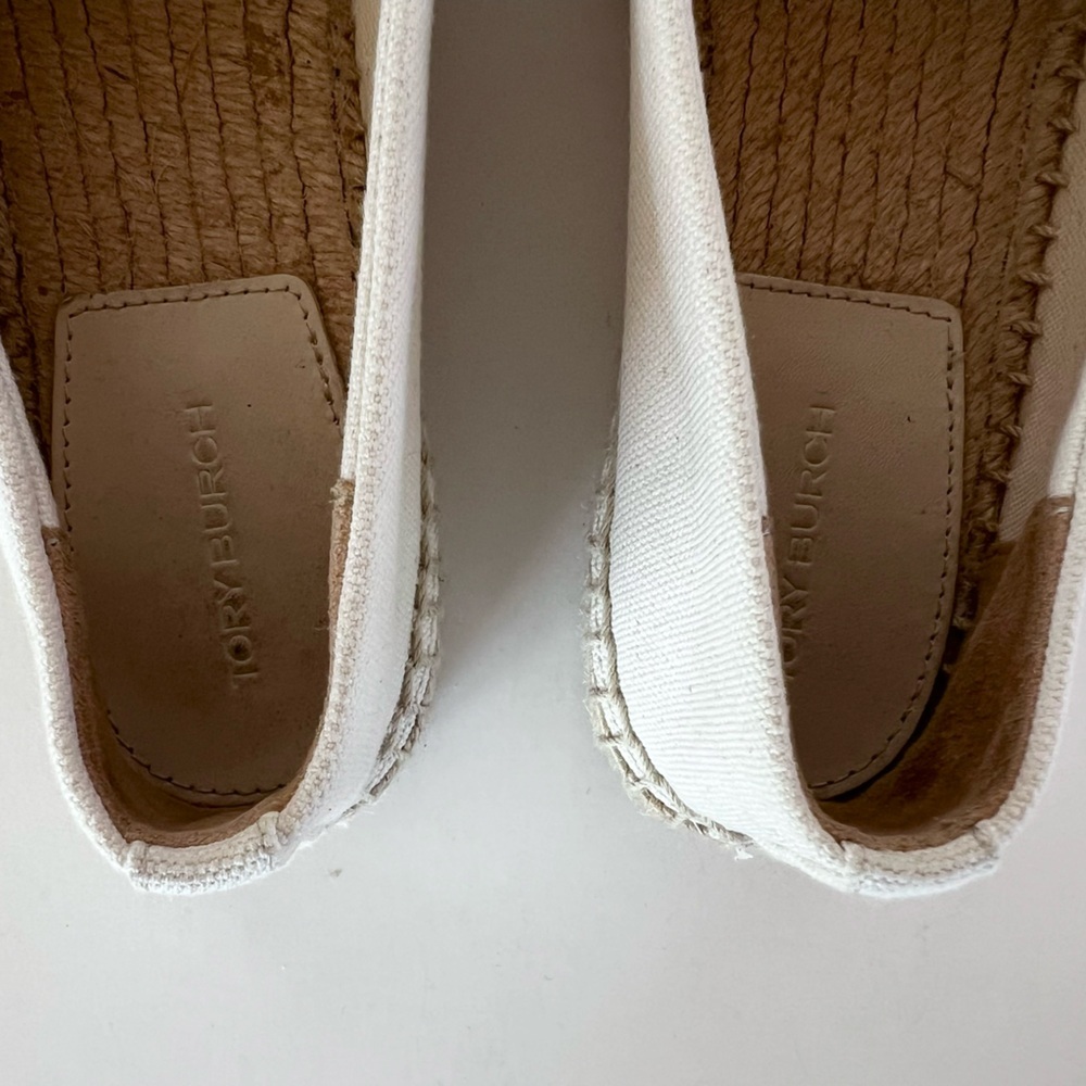 Tory Burch Everly Cotton Canvas Espadrille in Cream Off White Brie/Amber, size 6 - Picture 7 of 12